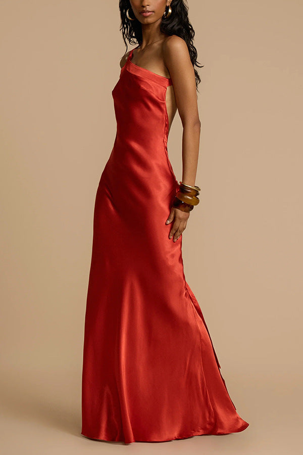 Lyra | One-Shoulder Satin Bodycon Dress
