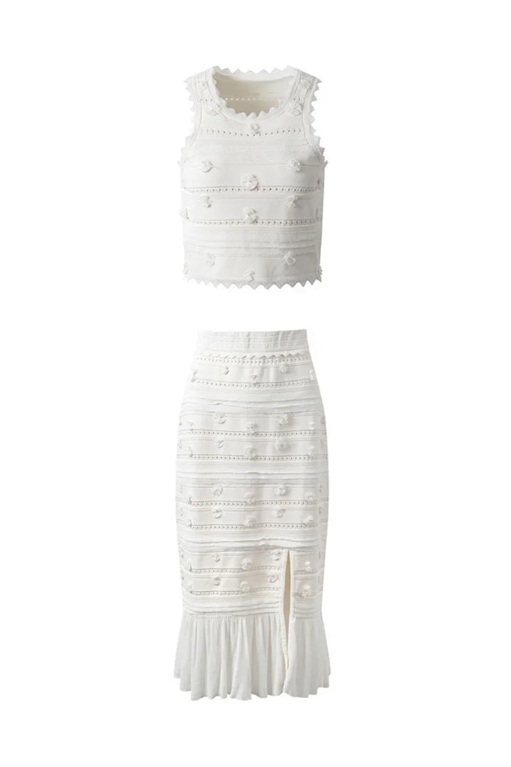 Lunara | Embellished Hollow Out Knit Set