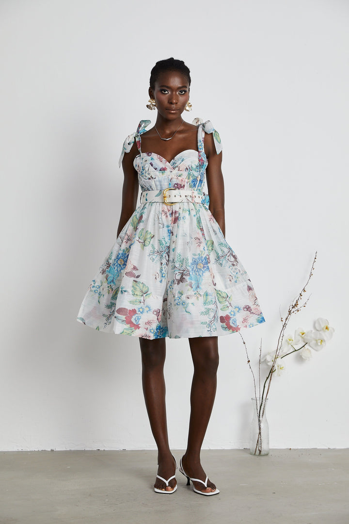 Kalani | Floreal Print Belted Mini Dress