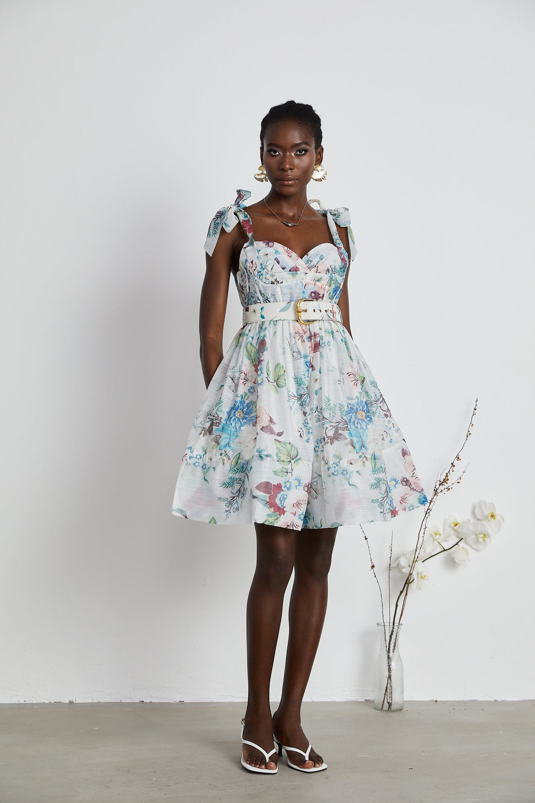 Kalani | Floreal Print Belted Mini Dress