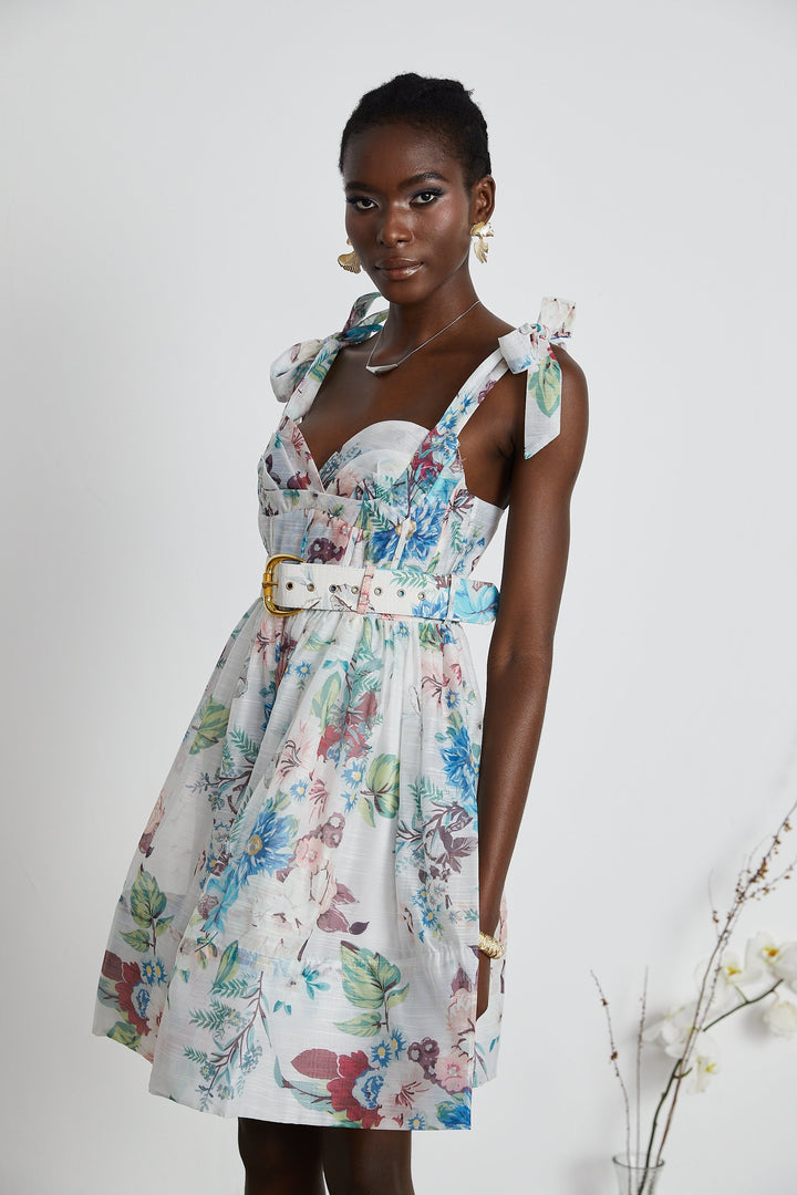 Kalani | Floreal Print Belted Mini Dress