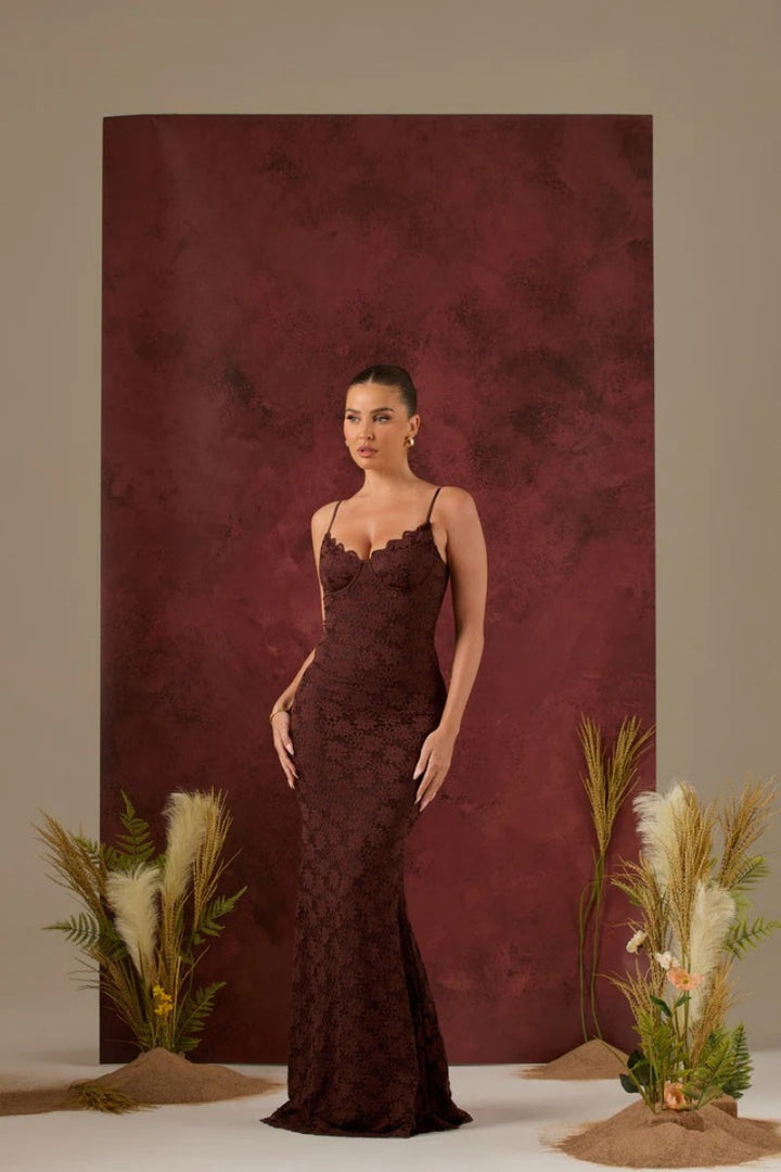 Seraphina | Lace Sculpt Maxi Dress