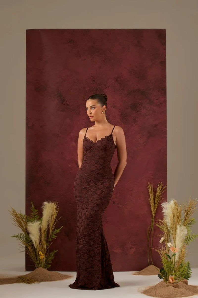 Seraphina | Lace Sculpt Maxi Dress
