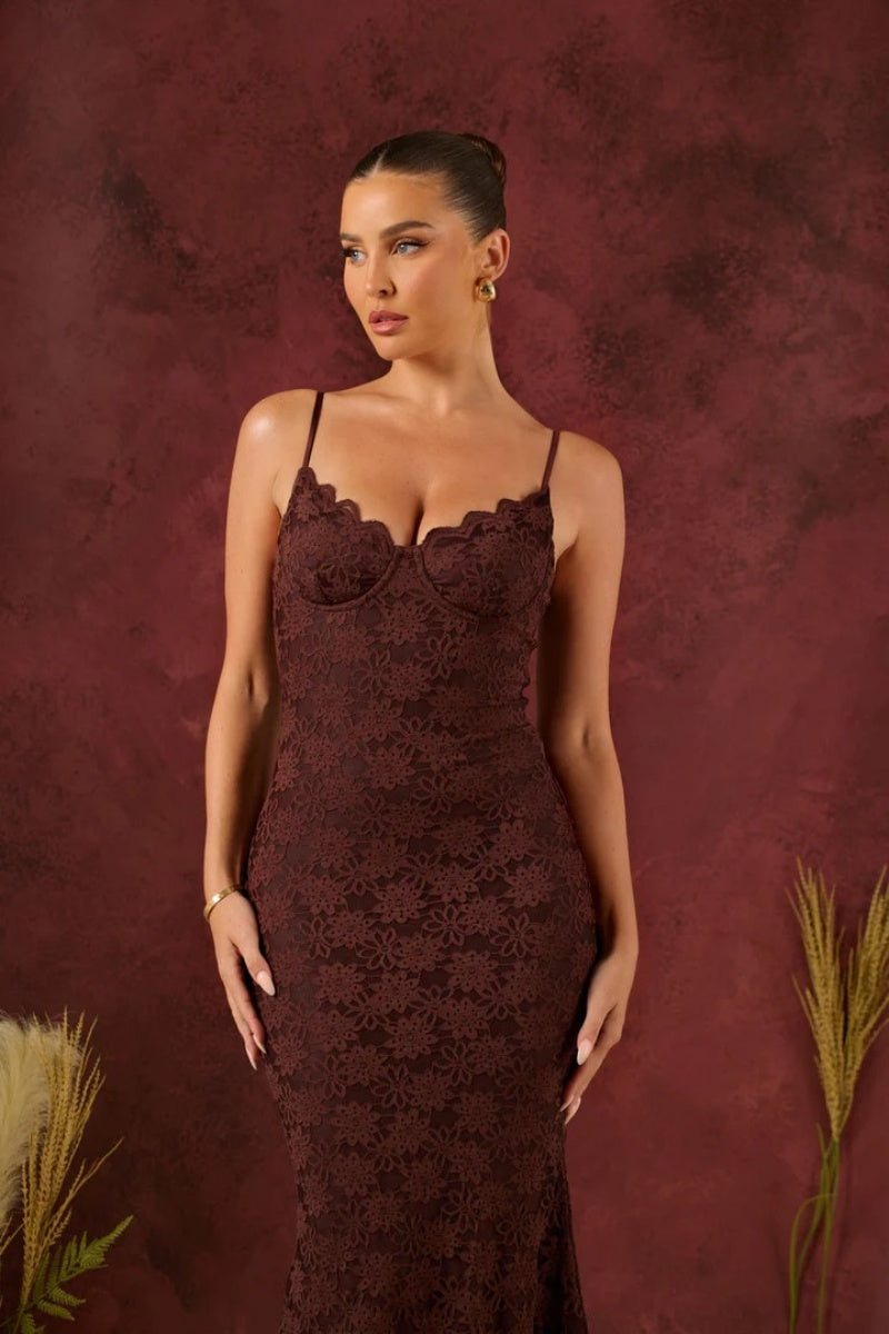 Seraphina | Lace Sculpt Maxi Dress