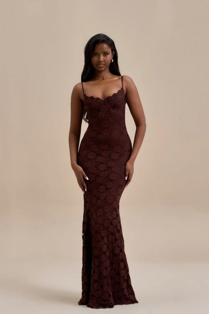 Seraphina | Lace Sculpt Maxi Dress