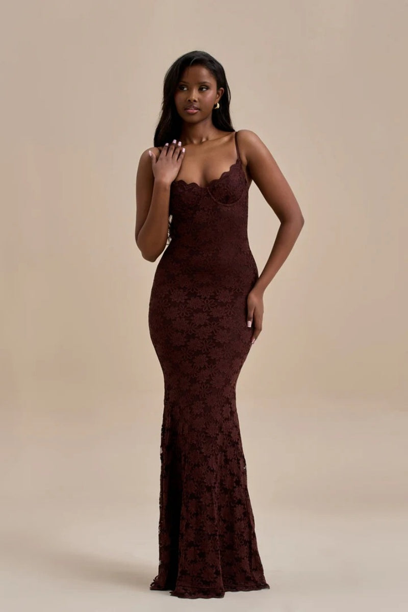 Seraphina | Lace Sculpt Maxi Dress