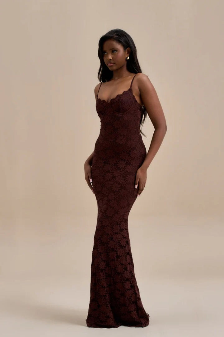 Seraphina | Lace Sculpt Maxi Dress