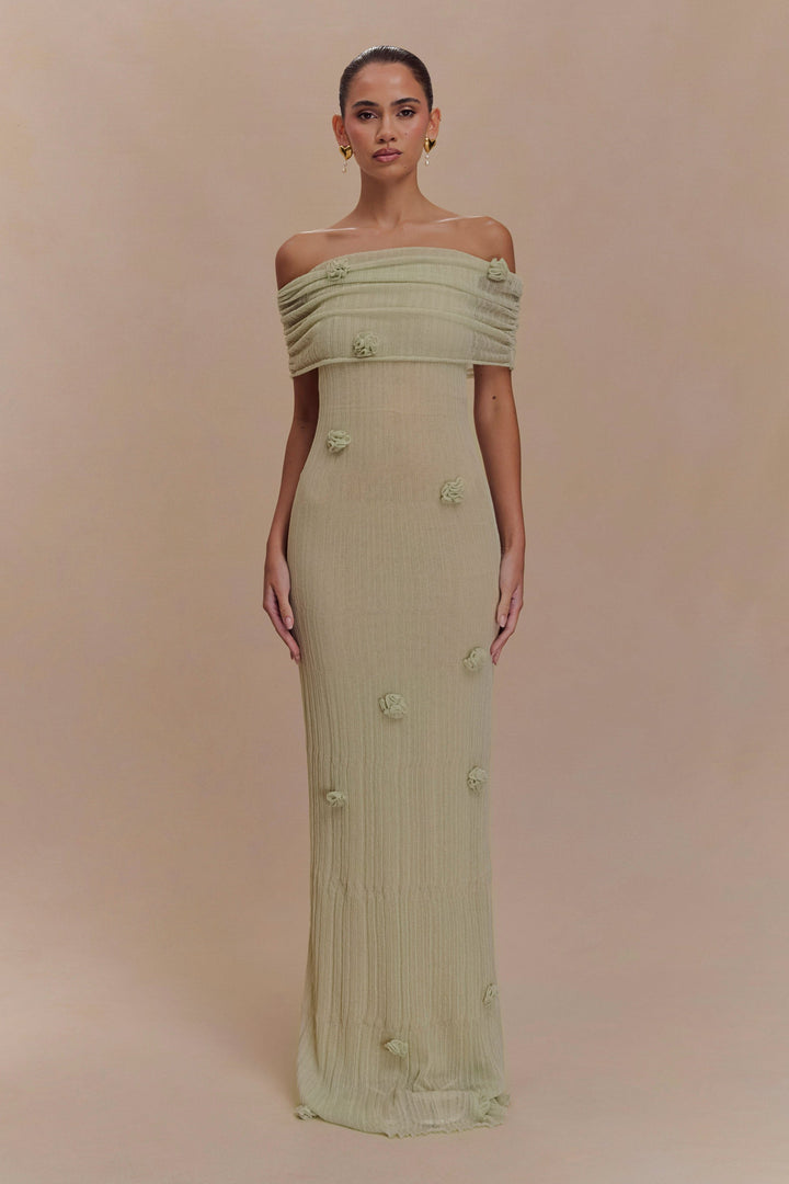 Elira | Off-Shoulder Orchid Knit Gown
