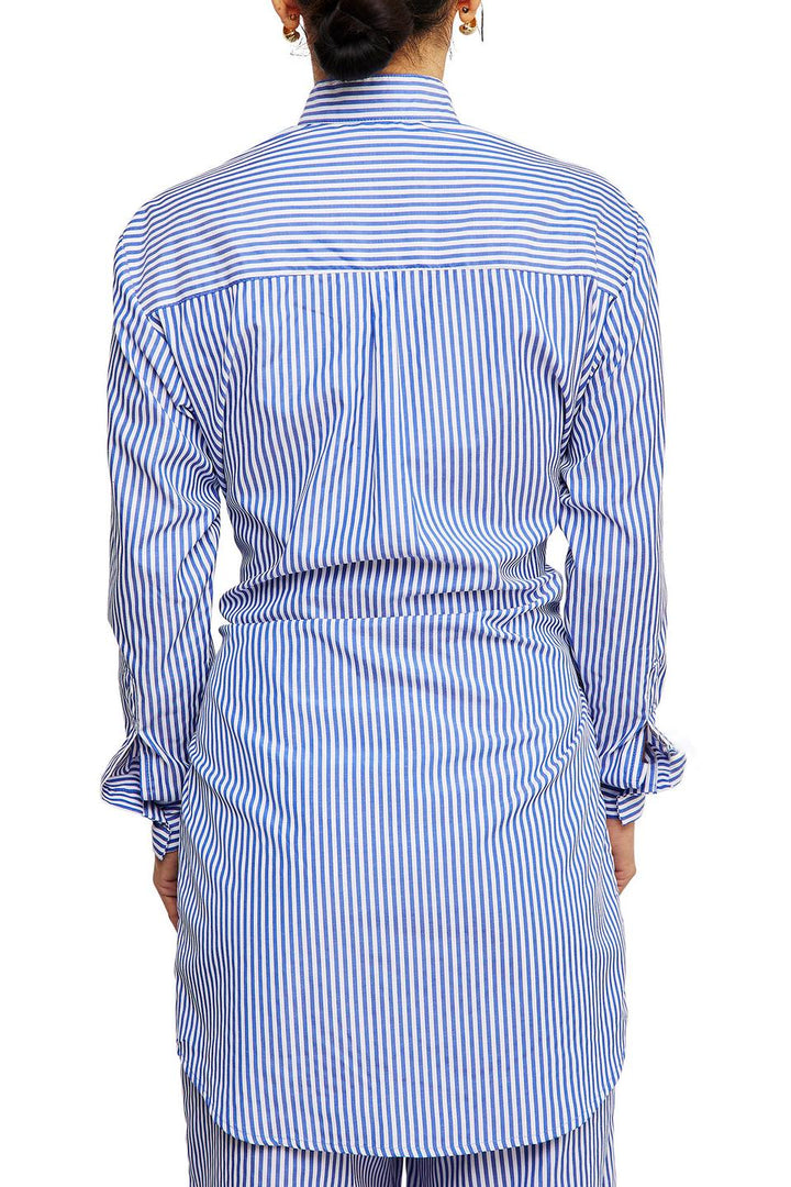 Elani | Striped Shirt & Pleated Skirt Set
