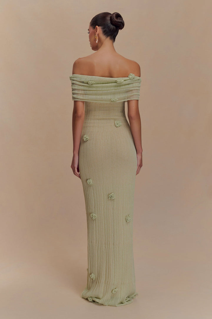 Elira | Off-Shoulder Orchid Knit Gown
