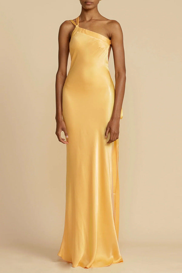 Lyra | One-Shoulder Satin Bodycon Dress