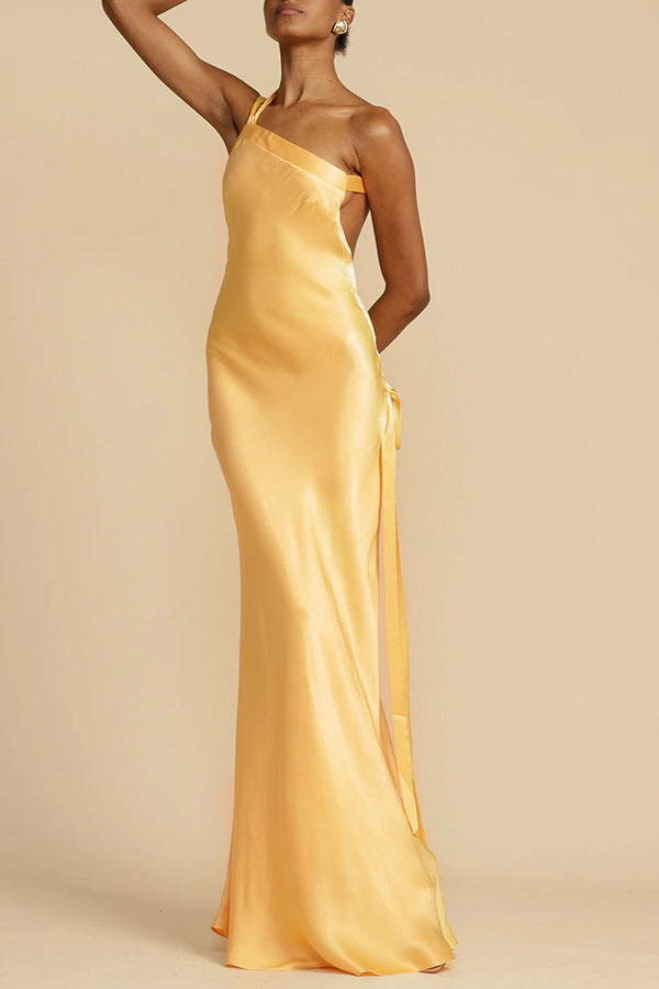 Lyra | One-Shoulder Satin Bodycon Dress