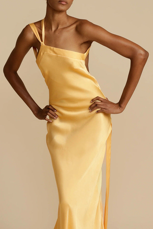 Lyra | One-Shoulder Satin Bodycon Dress