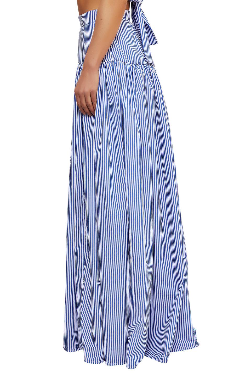 Elani | Striped Shirt & Pleated Skirt Set