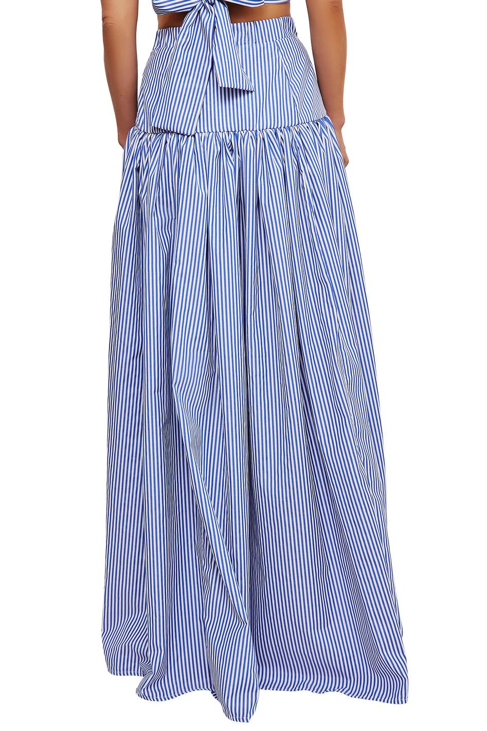 Elani | Striped Shirt & Pleated Skirt Set