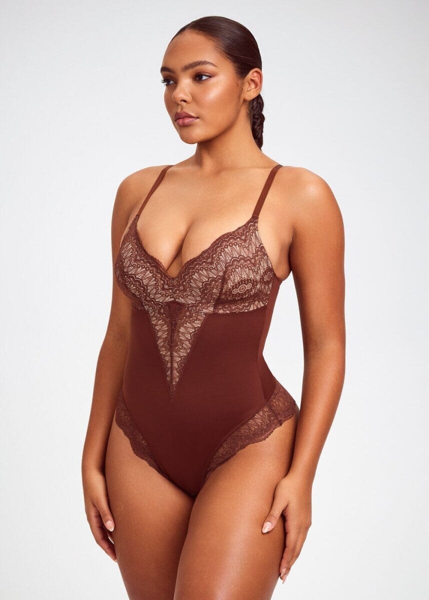 Amira | Sculpting Lace Bodysuit Brief