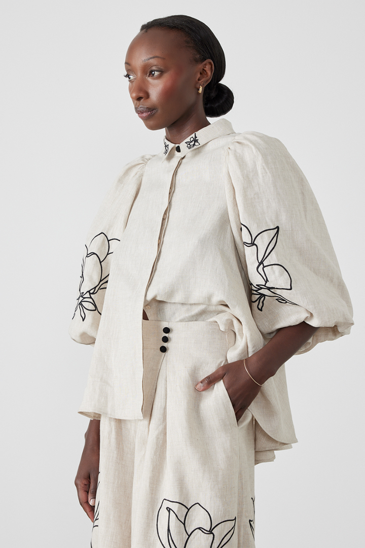 Zayana | Balloon Sleeve Floral Pants Set