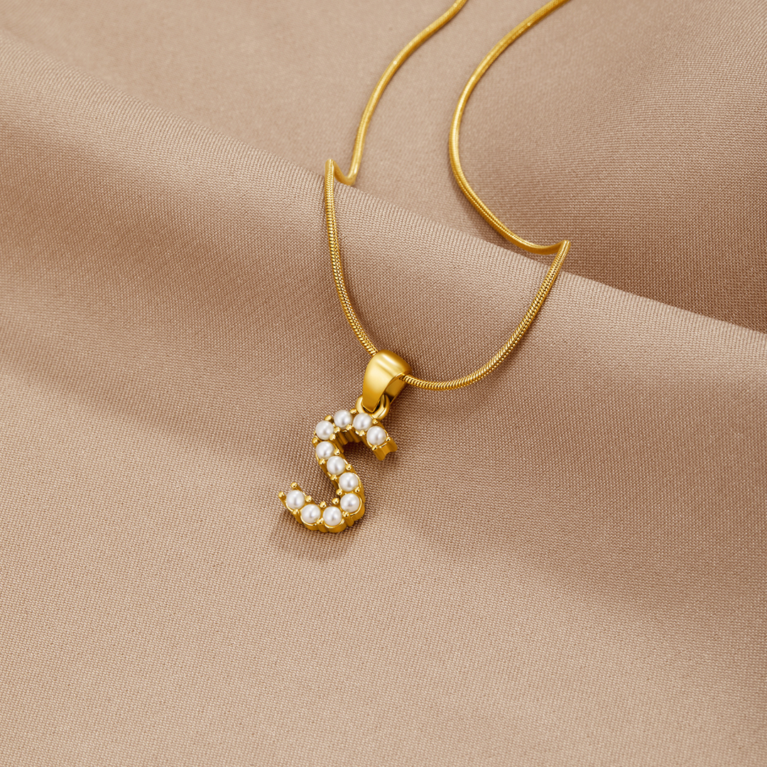 Anouk | Letter Pearl Charm Necklace