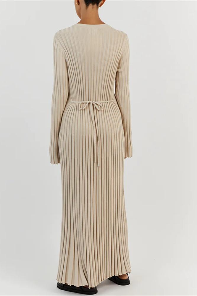 Marjani | Rib Flare Maxi Knit Dress