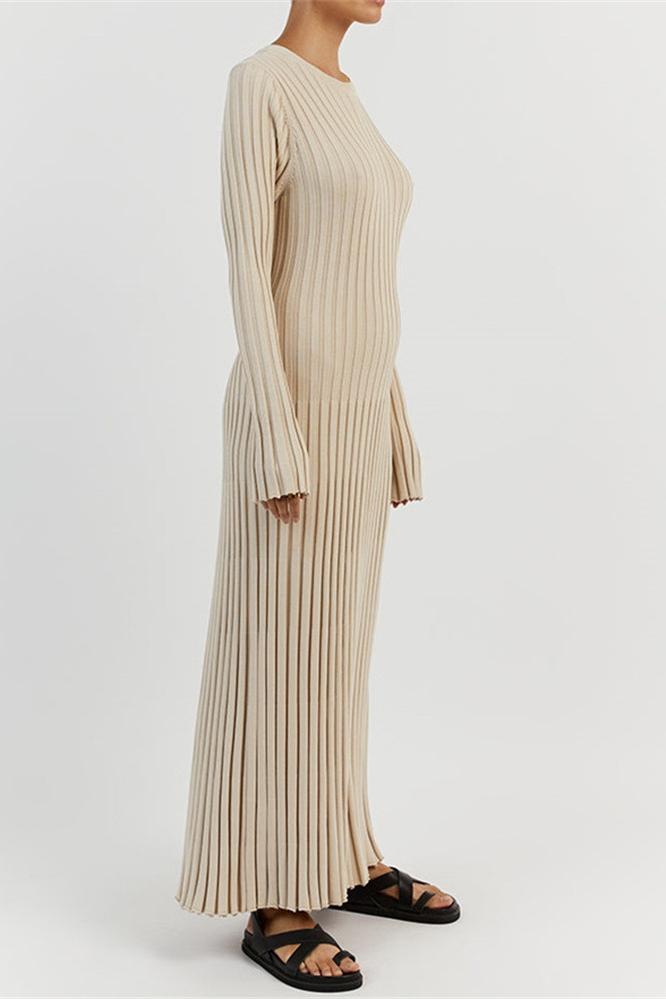 Marjani | Rib Flare Maxi Knit Dress