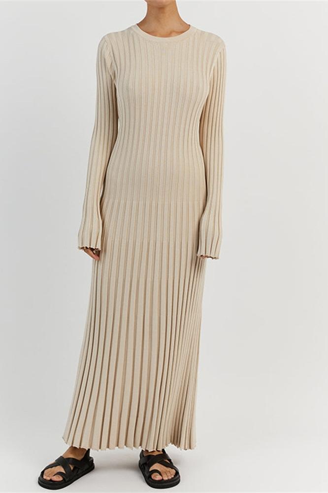 Marjani | Rib Flare Maxi Knit Dress