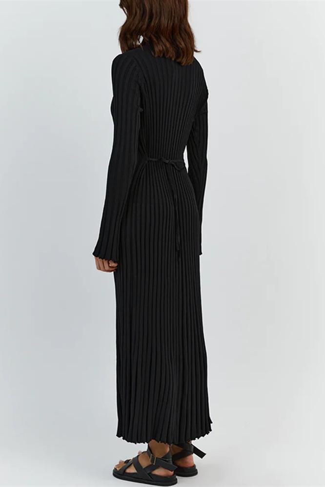 Marjani | Rib Flare Maxi Knit Dress