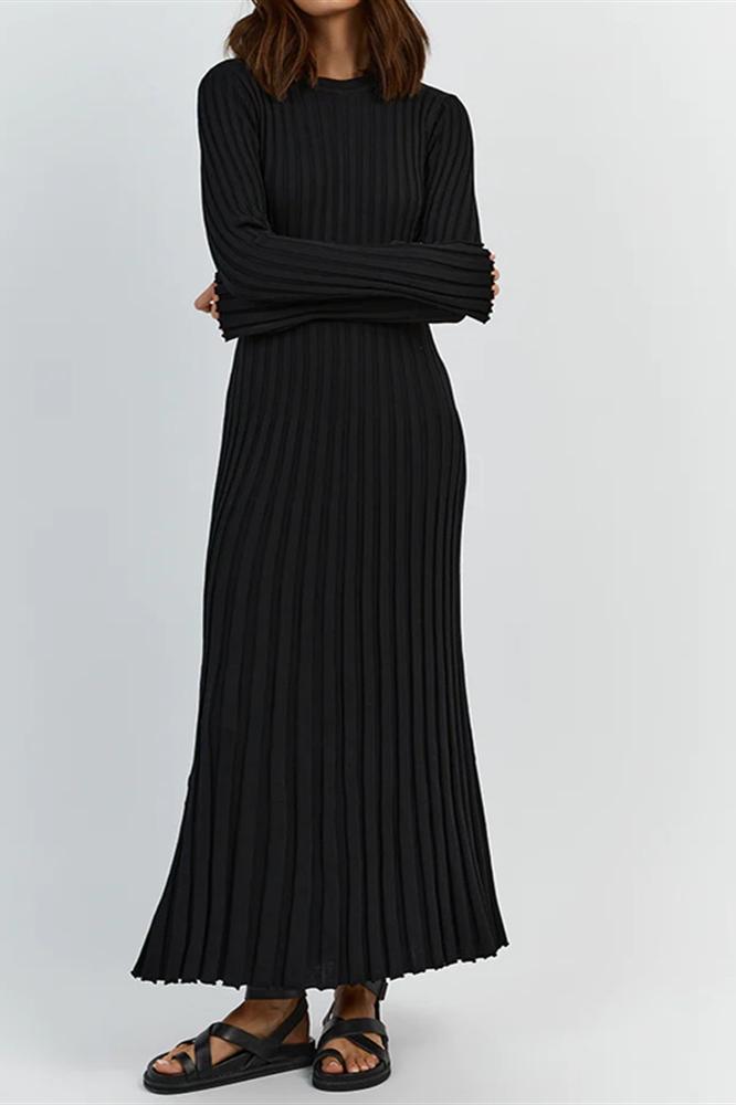 Marjani | Rib Flare Maxi Knit Dress