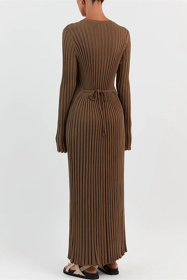 Marjani | Rib Flare Maxi Knit Dress