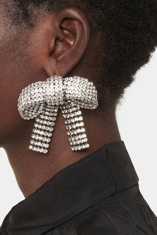 Azaria | Crystal-embellished Bow Earrings