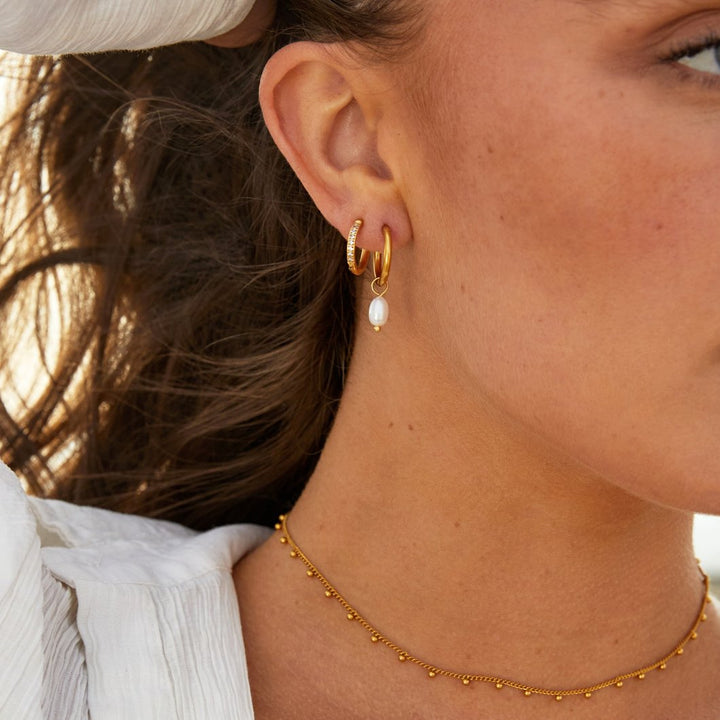 Soleil | Crystal Mini Hoop Earrings