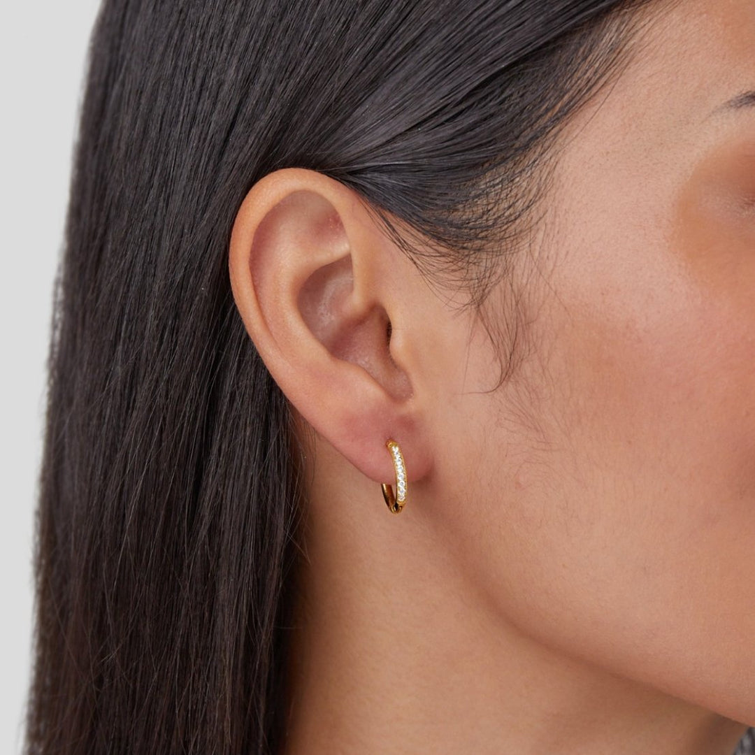 Soleil | Crystal Mini Hoop Earrings