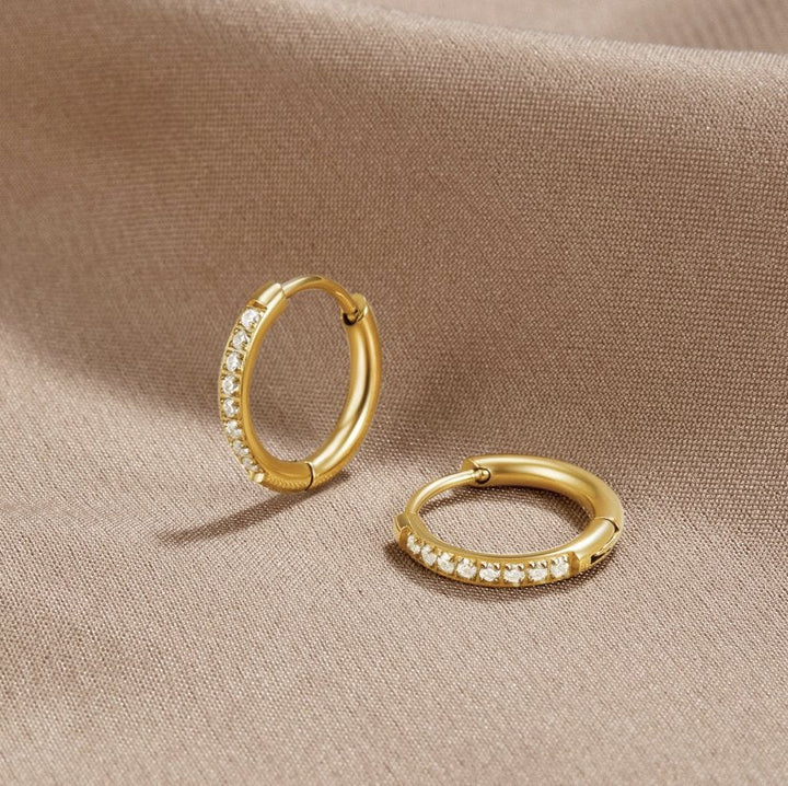 Soleil | Crystal Mini Hoop Earrings