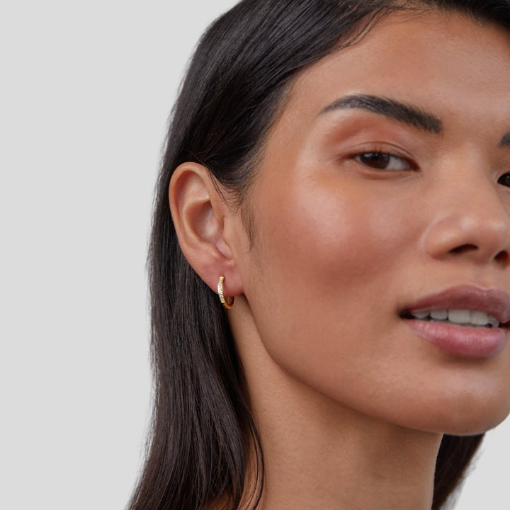 Soleil | Crystal Mini Hoop Earrings