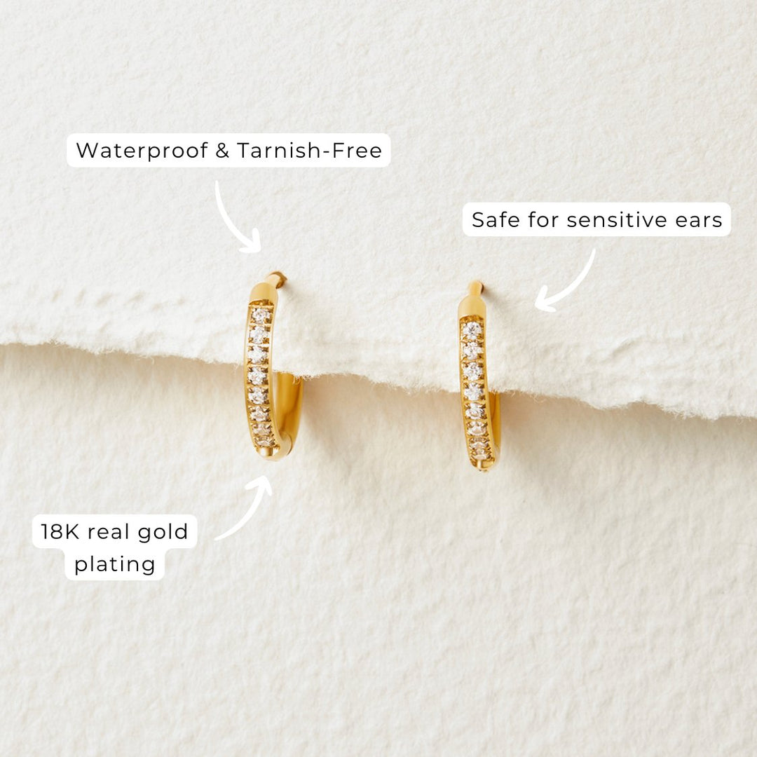 Soleil | Crystal Mini Hoop Earrings