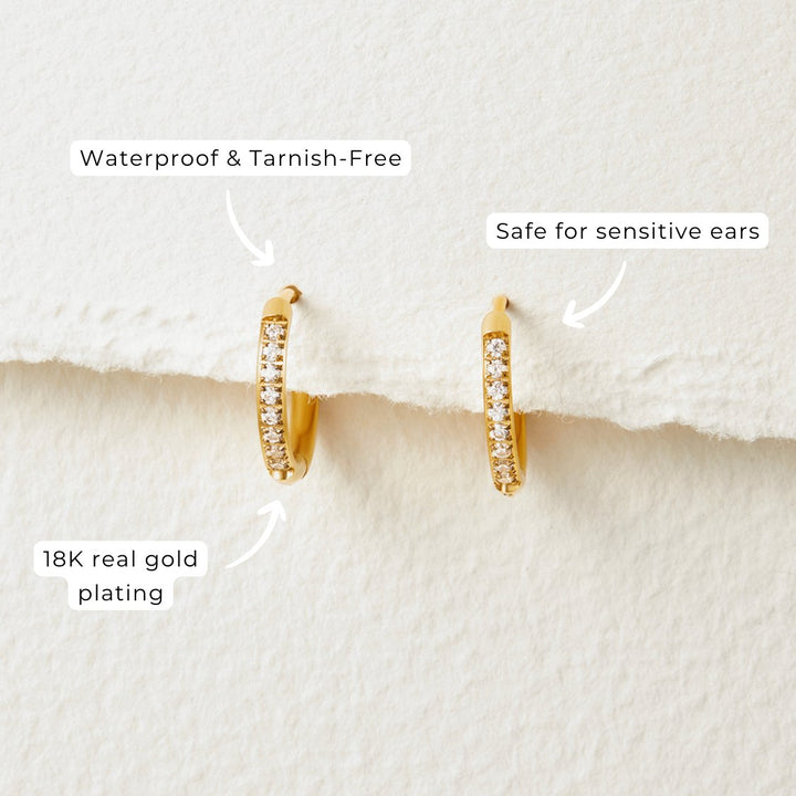 Soleil | Crystal Mini Hoop Earrings