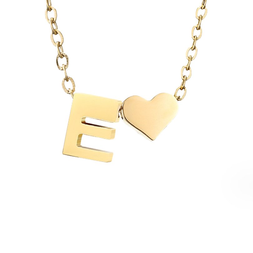 Amora | Initial & Heart Gold Necklace