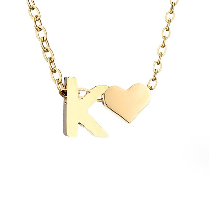 Amora | Initial & Heart Gold Necklace