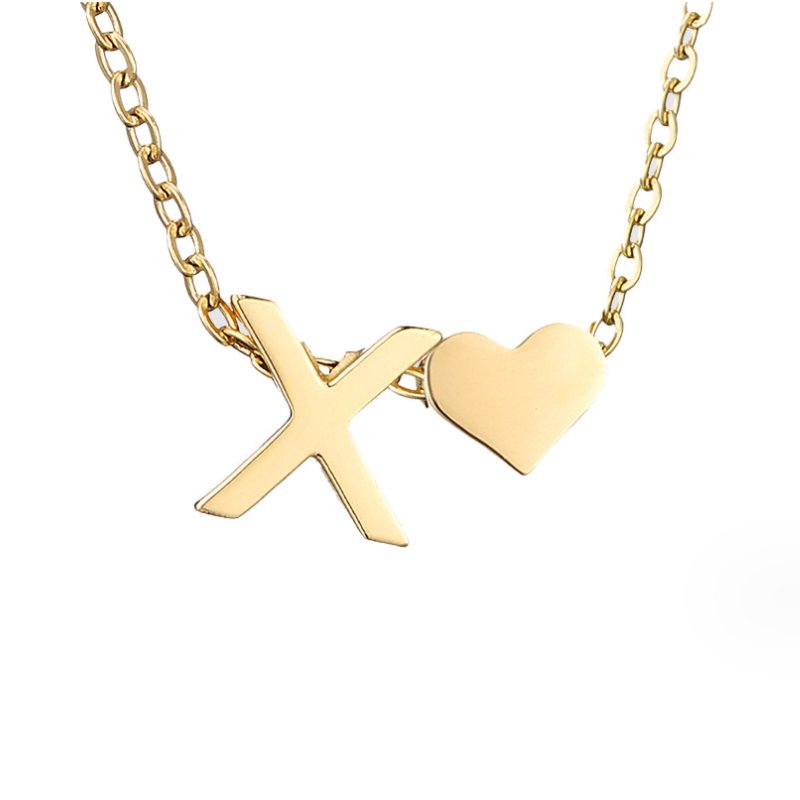 Amora | Initial & Heart Gold Necklace