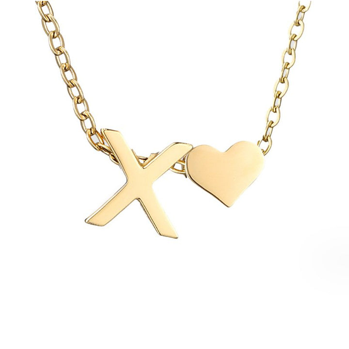 Amora | Initial & Heart Gold Necklace