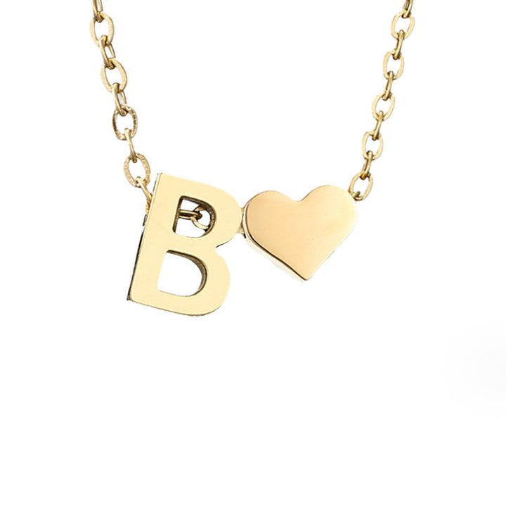 Amora | Initial & Heart Gold Necklace