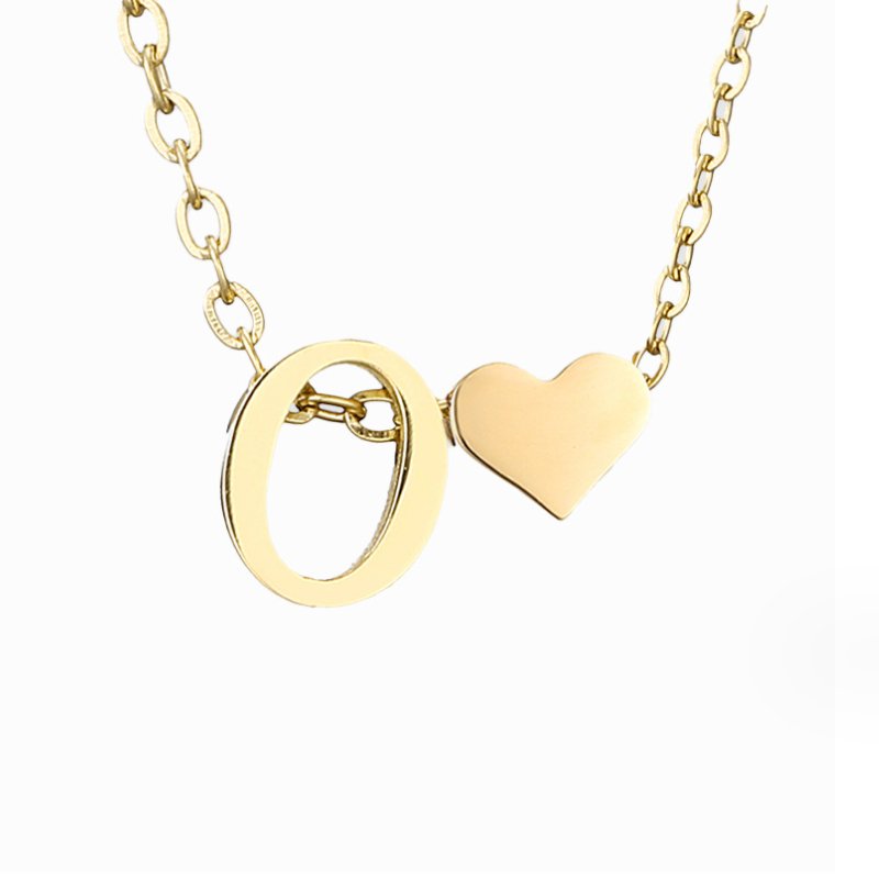 Amora | Initial & Heart Gold Necklace