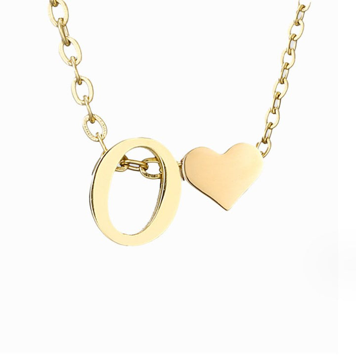 Amora | Initial & Heart Gold Necklace