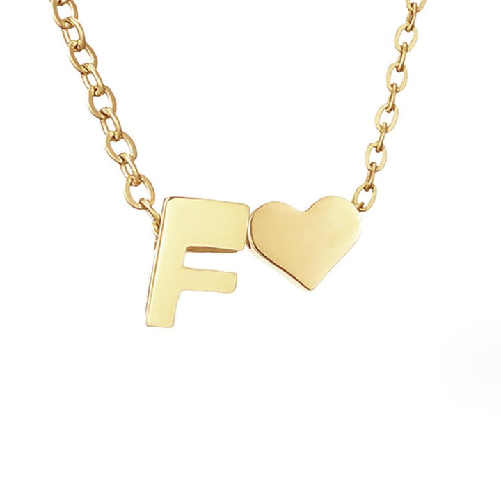 Amora | Initial & Heart Gold Necklace