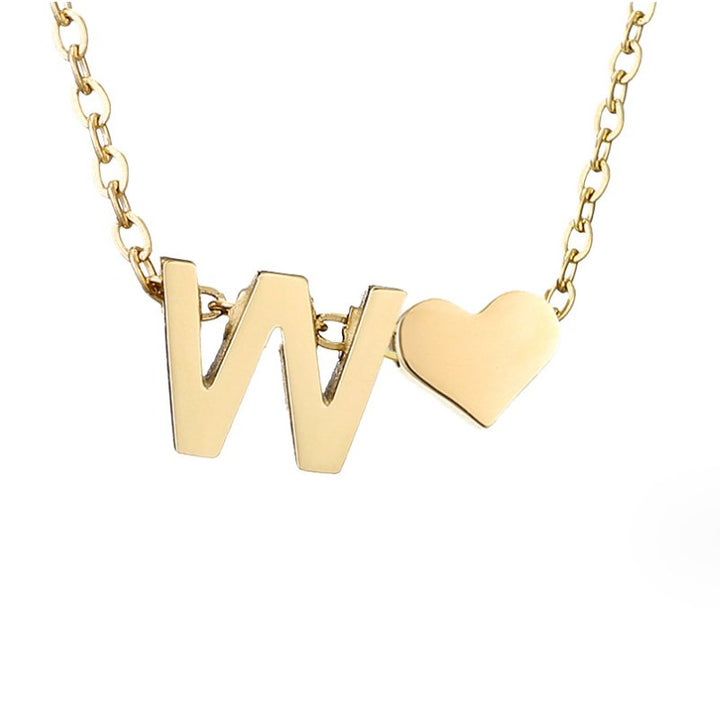 Amora | Initial & Heart Gold Necklace