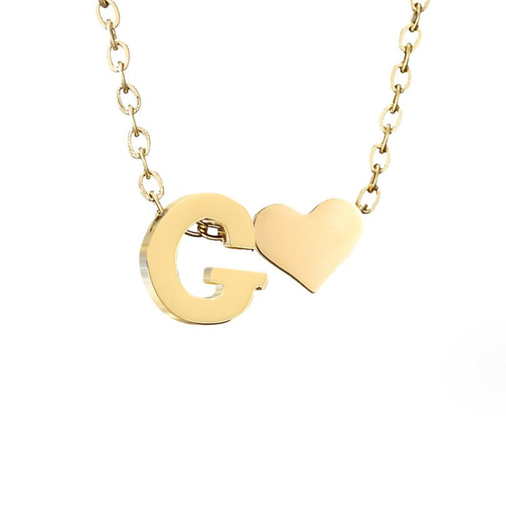 Amora | Initial & Heart Gold Necklace