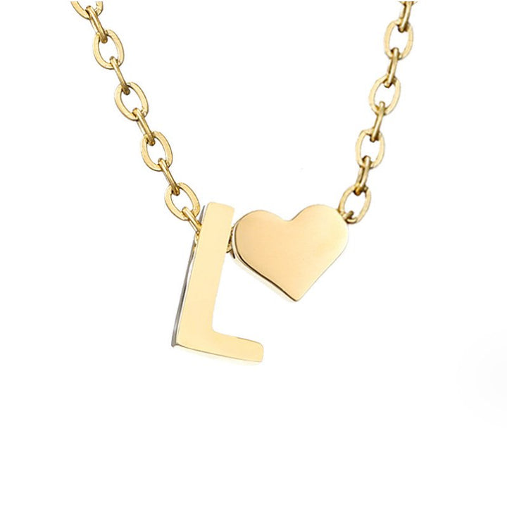 Amora | Initial & Heart Gold Necklace