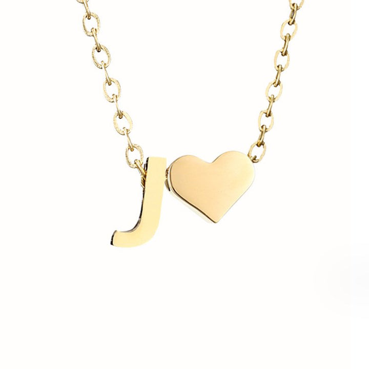 Amora | Initial & Heart Gold Necklace