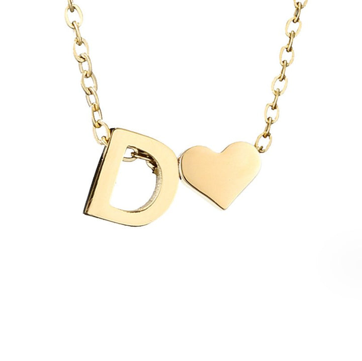 Amora | Initial & Heart Gold Necklace