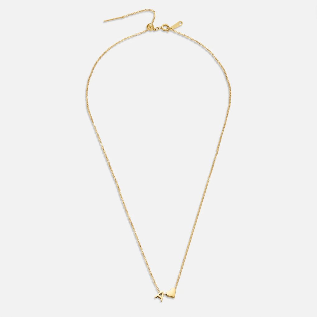 Amora | Initial & Heart Gold Necklace