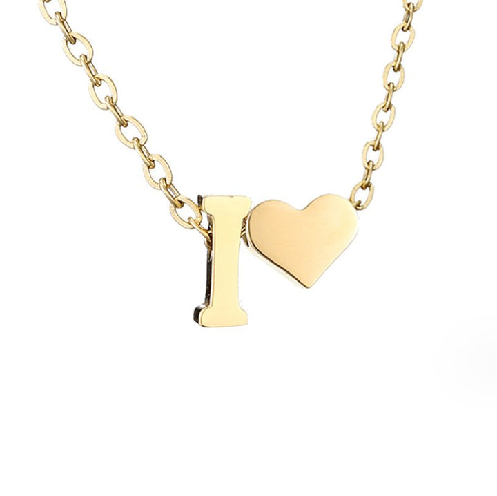 Amora | Initial & Heart Gold Necklace